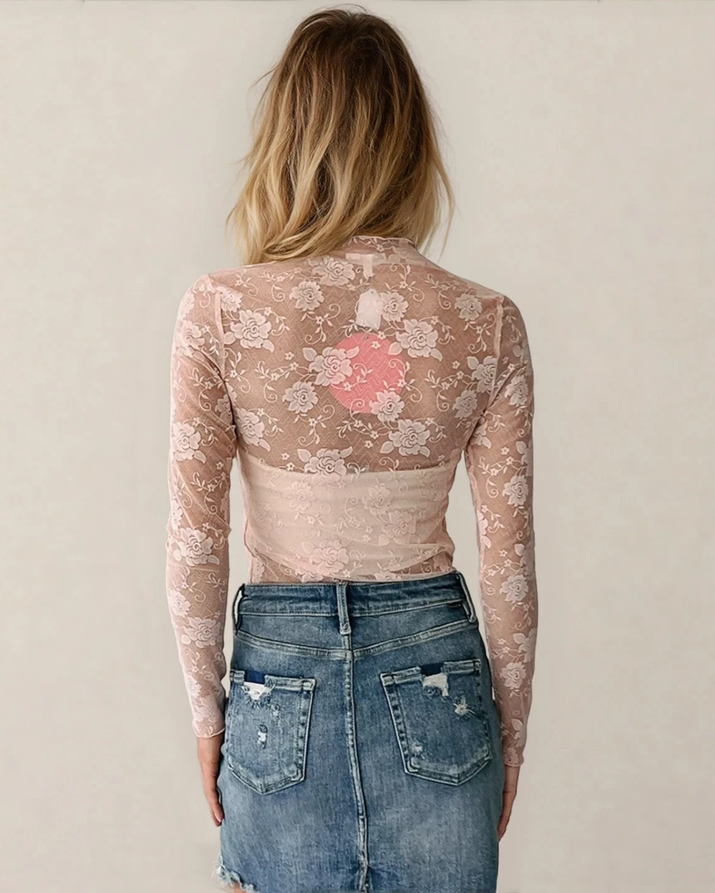 Sheer Floral Lace - Apricot