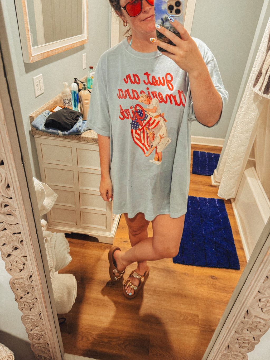 Underground Original Design: Just An Americana Girl, Summer BC Cotton T-Shirt