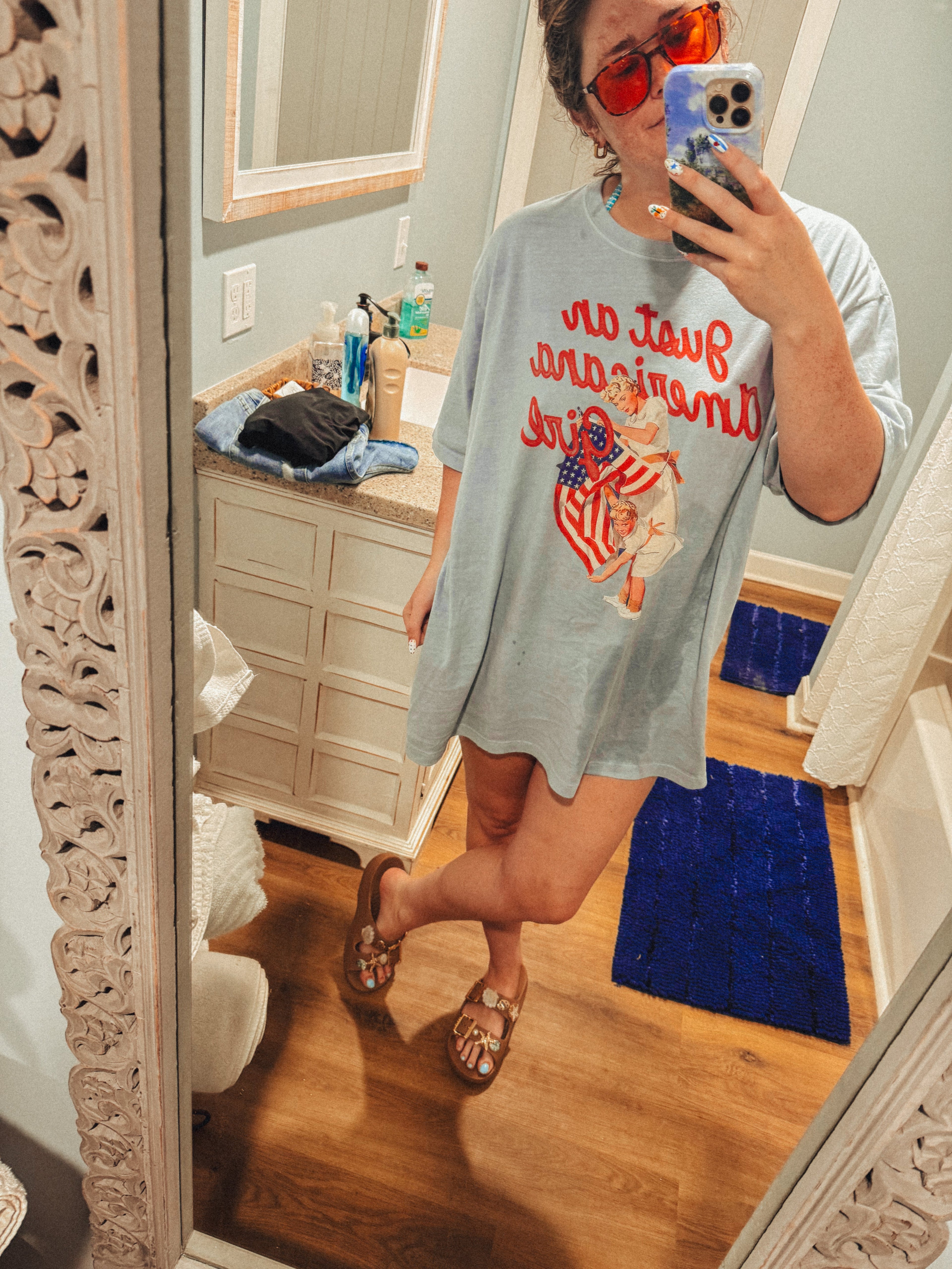 Underground Original Design: Just An Americana Girl, Summer BC Cotton T-Shirt