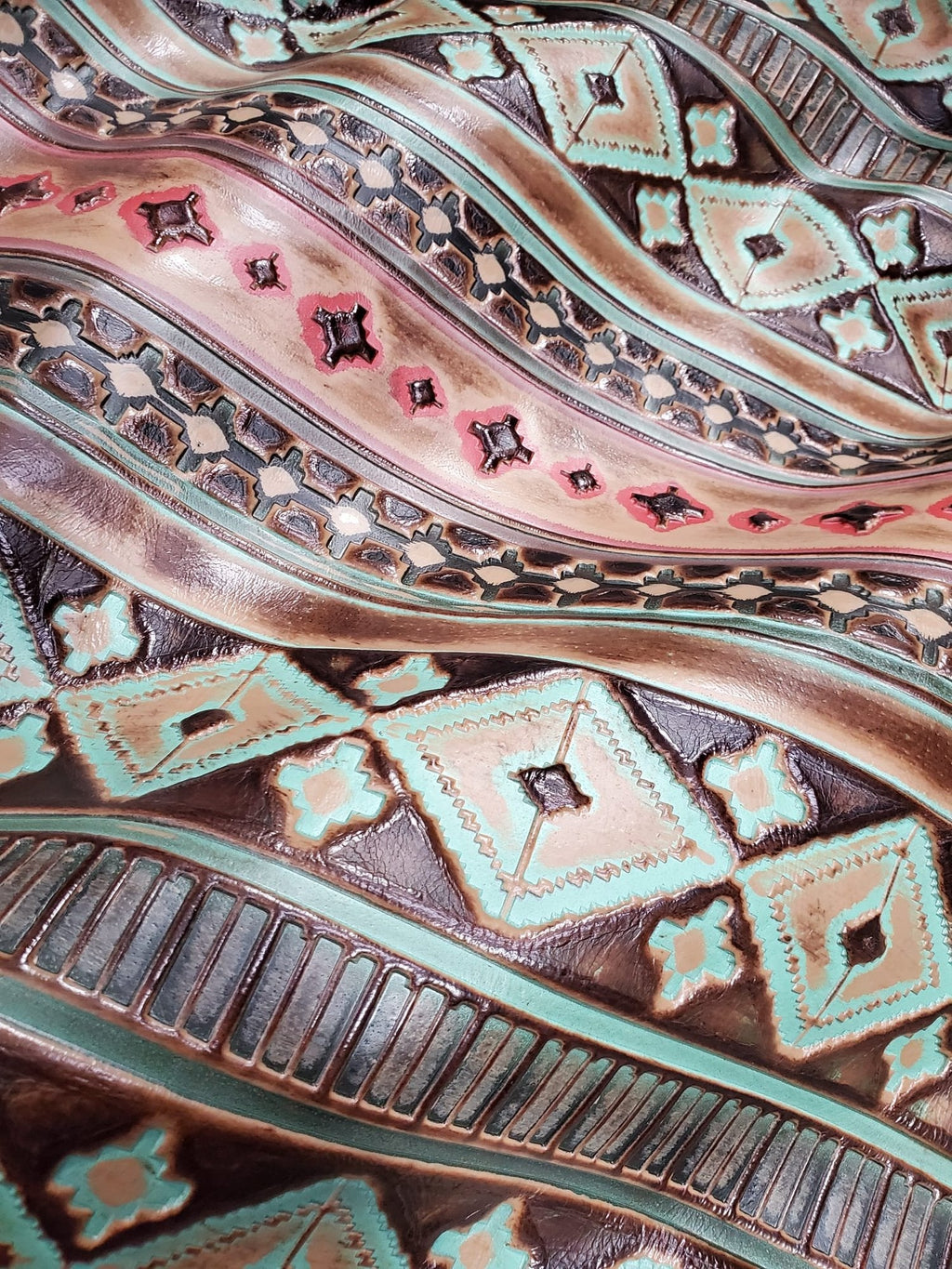 Turquoise Navajo Turq Slab Leather Band + Choice of Boho Hat 985q