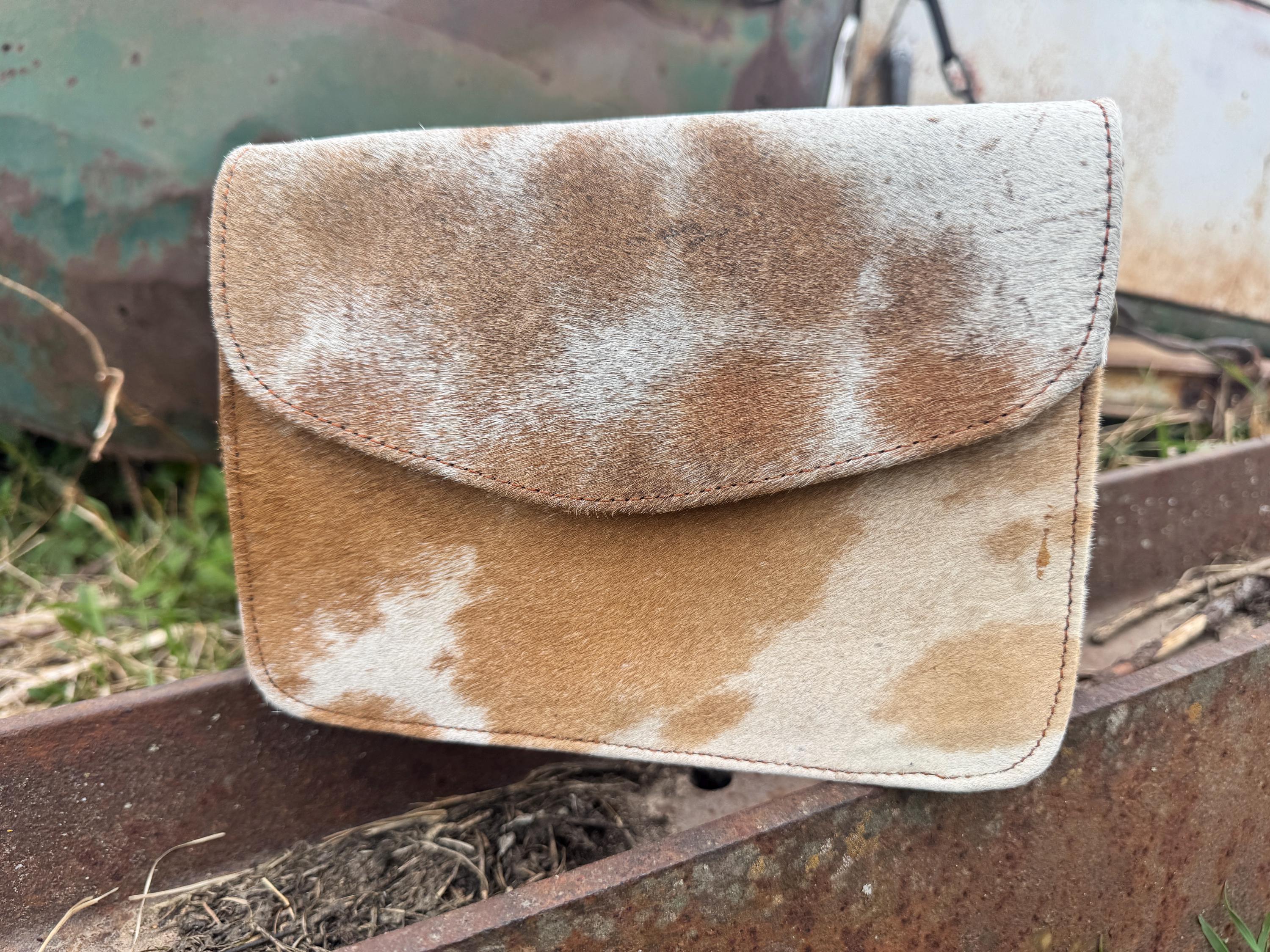 Genuine Cowhide Leather accordion style purse